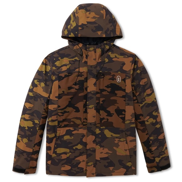 BASS OUTDOOR Storm Camouflage Water-Resistant Hiking Tech Olive Camo Jacket - Picture 6 of 7